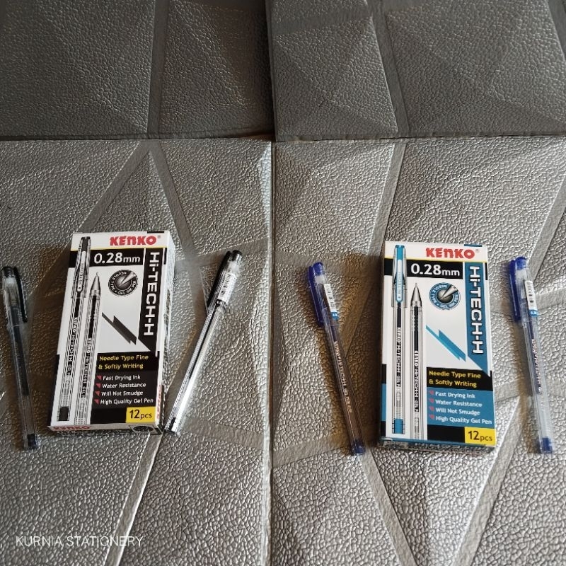 

SELUSIN (12 PCS) Pulpen/Bolpoin KENKO Hi-TECH-H NEEDLE TYPE 0.28 mm Warna Hitam dan Biru