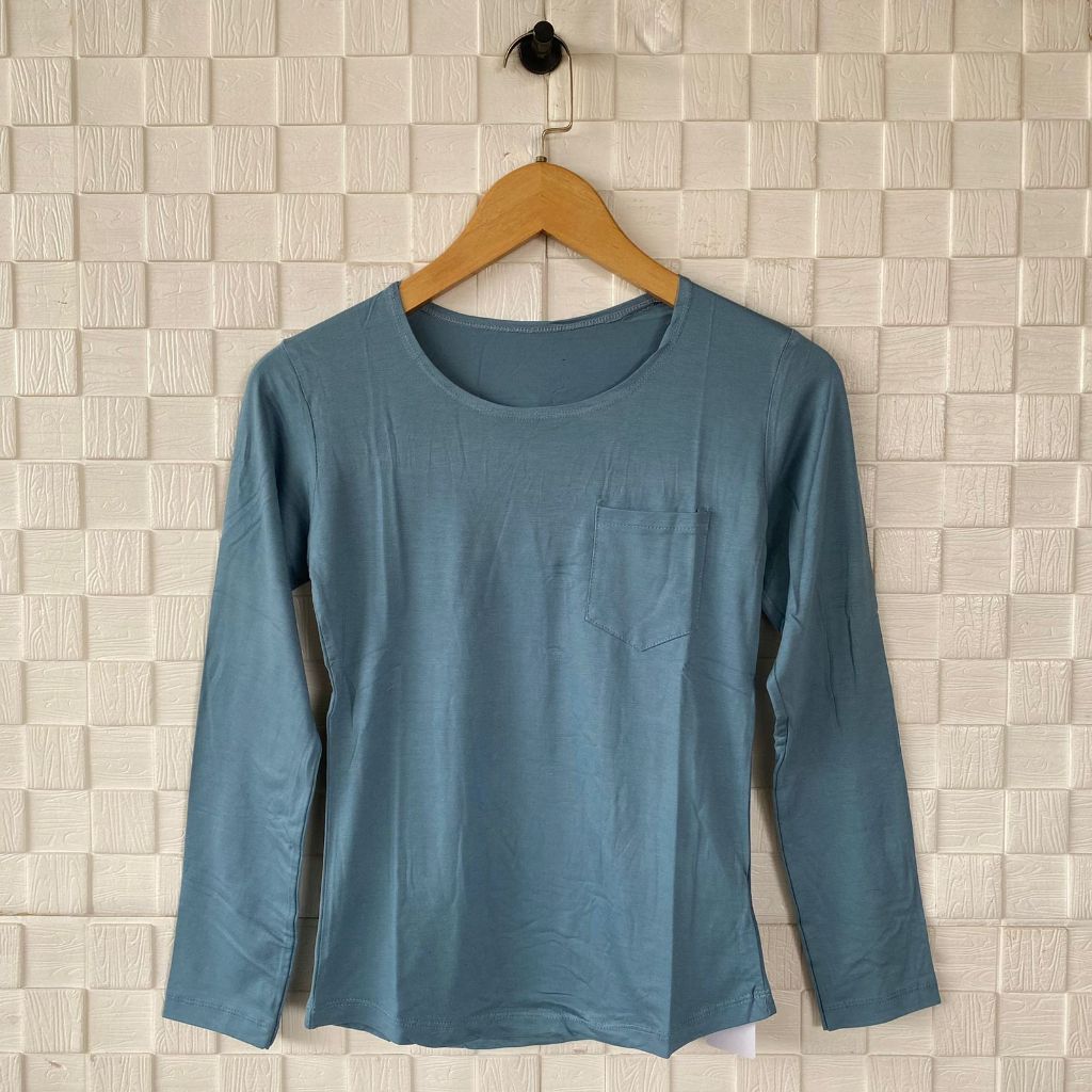 Kaos Wanita Lengan Panjang Premium / Atasan Wanita Lengan Panjang / Kaos Polos Oneck Panjang wanita 