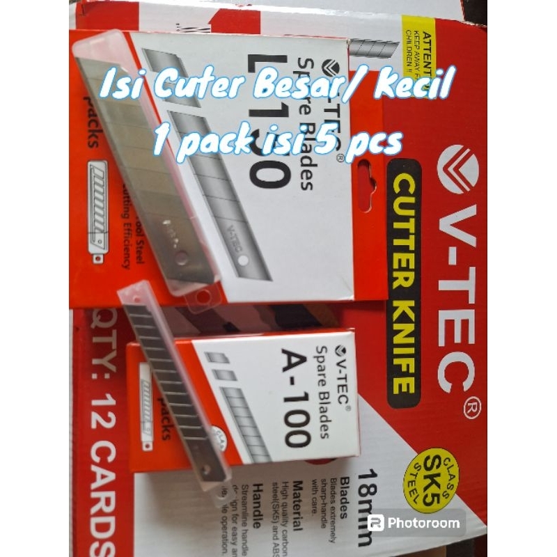

1 Pack isi 5 pcs | Refill ISI Pisau Cutter Besar / Kecil | Pisau Cutter Kualitas Premium Bagus dan tajam 《WAJIB PUNYA》