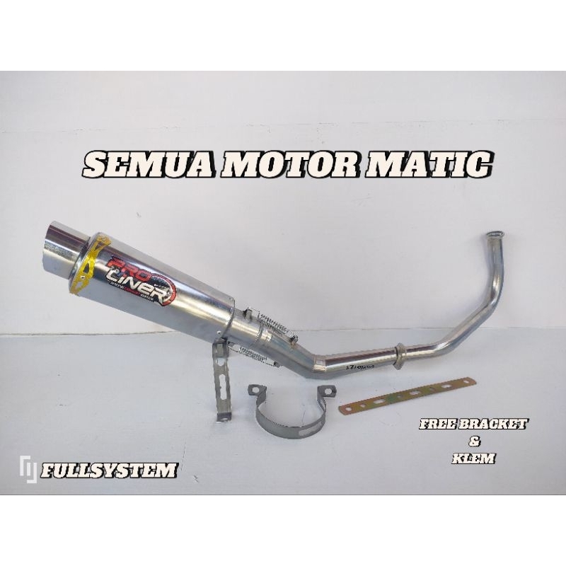 knalpot racing PROLINER CROOM semua motor honda matic.beat karbu,beat pgm-fi,beat esp-fi,vario 110 k