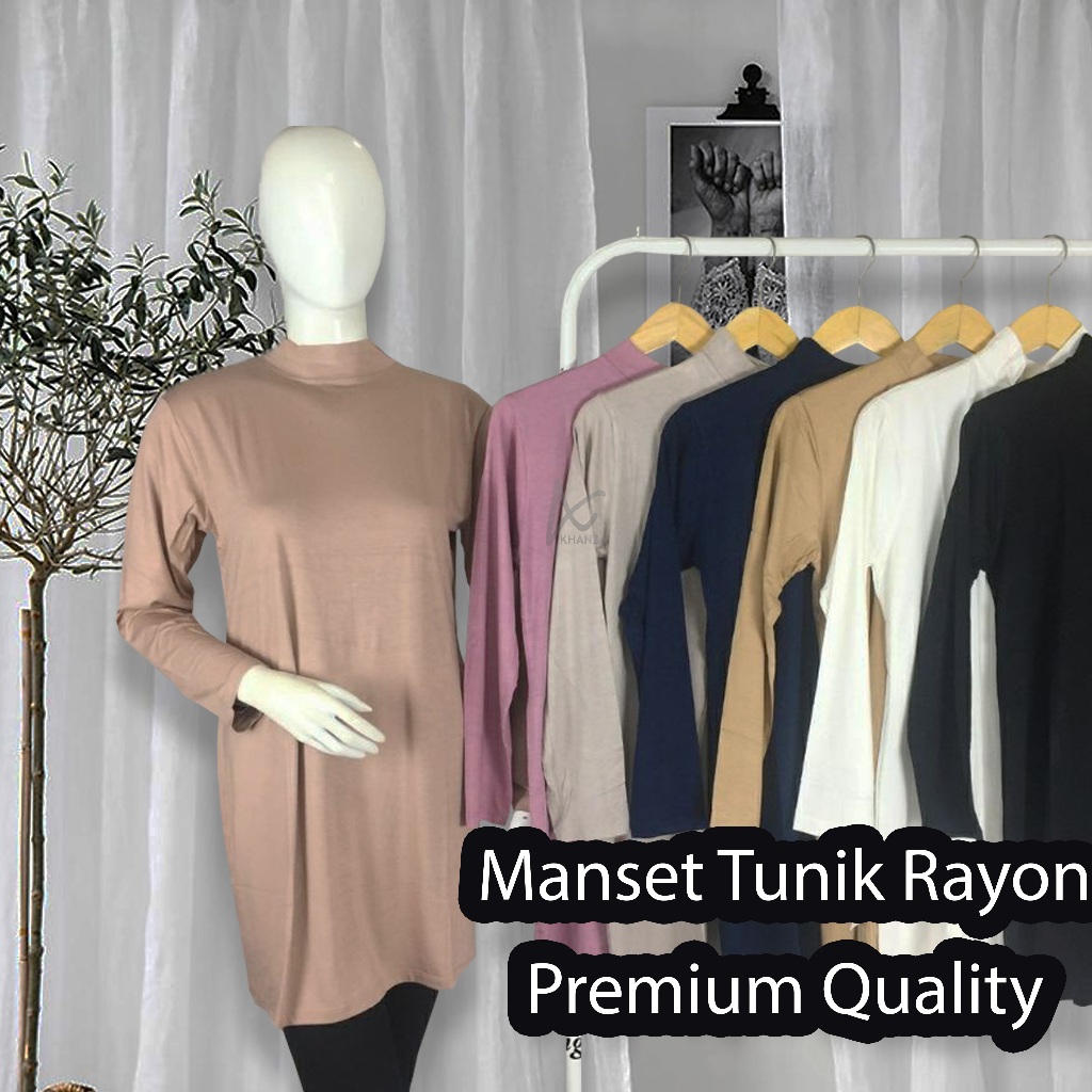 Deanda Collection - Inner Tunik / Manset Tunik Rayon Premium / Manset Tunik Basic Turtle Neck