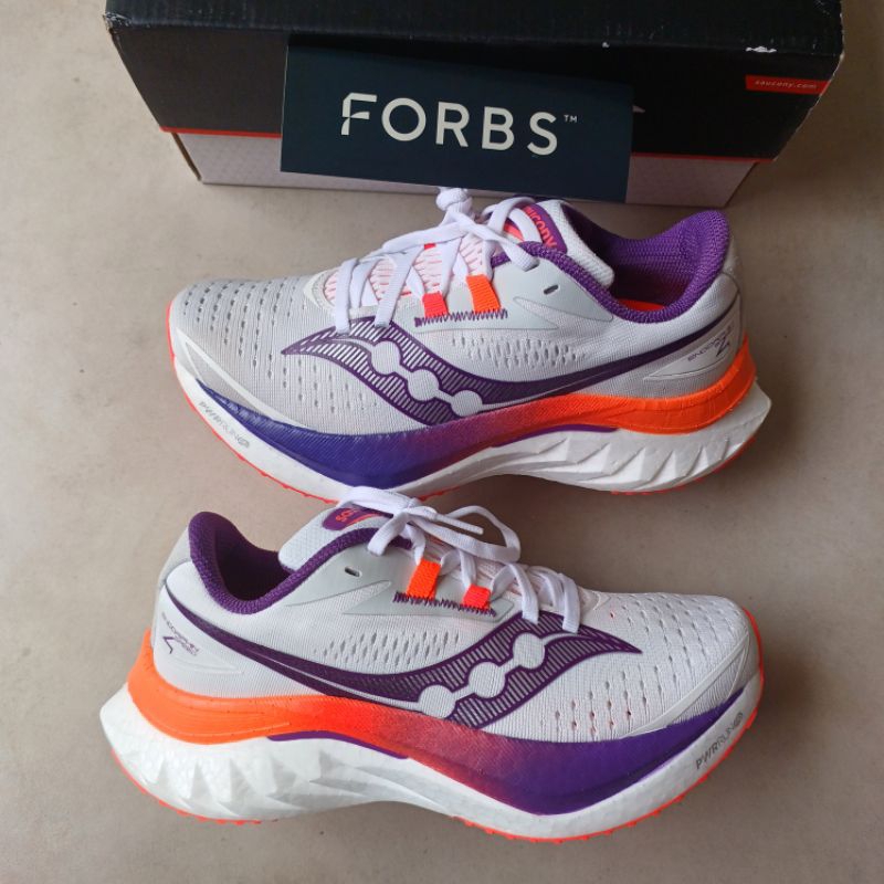 Saucony Endorphin Speed 4 White Viziorange || violet purple orange