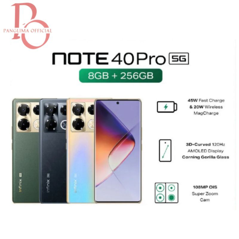 Infinik Note 40 Pro 5G 8/256GB Layar Lengkung 3D Curva Garansi Resmi Infinik Indonesia