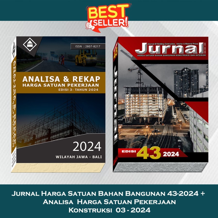 Buku Jurnal Harga Satuan Bahan Bangunan 43 - 2024 + Buku AHSP Wilayah Jawa Bali Tahun 2024