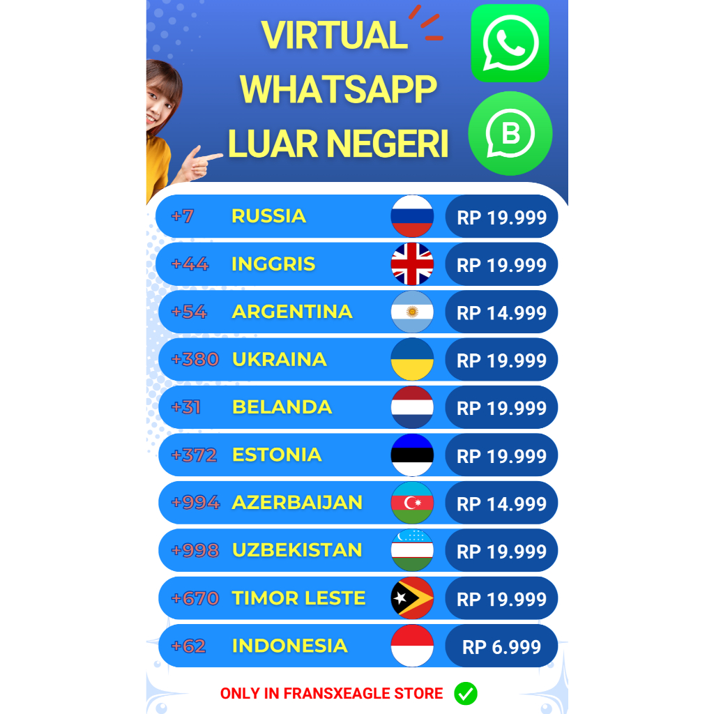 Nomor WhatsApp Banyak Negara