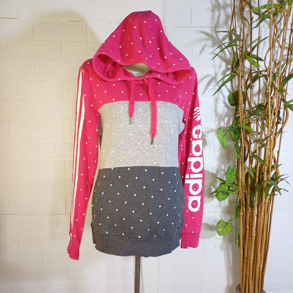 HOODIE 3TONES ADIDAS NEO ORIGINAL (SECOND BRANDED) SIZE L FIT M , HD0069