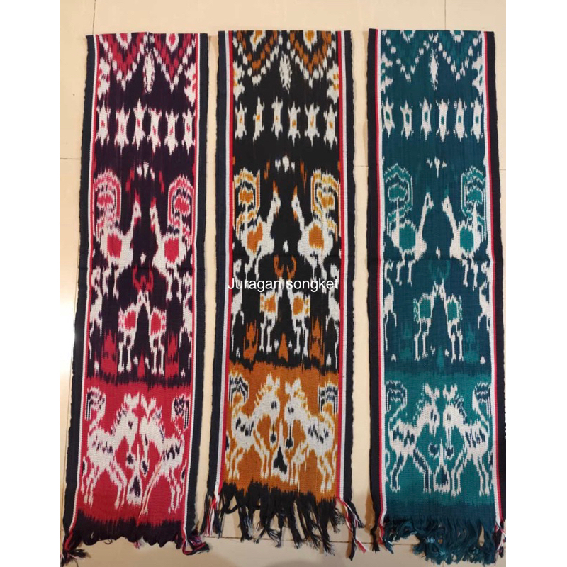 syal selendang tenun sumba ntt ntb motif ayam original