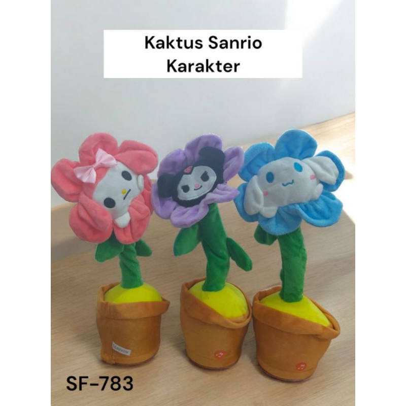 SF-783/Mainan Kaktus Sanrio Bunga/Mainan Kaktus Sanrio/Mainan Kaktus Goyang Charger/Ada Musik dan Bi