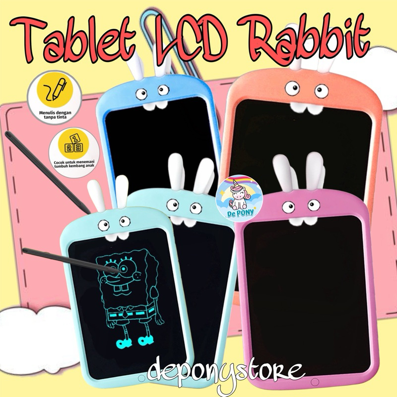 Papan Tulis LCD Tablet Anak Gambar Rabbit Premium