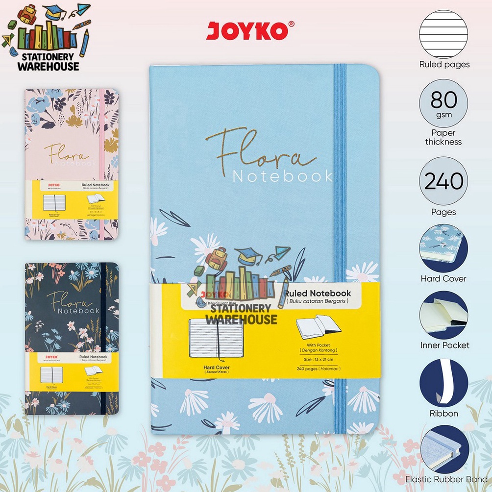 

Dijual Murah LQ8P Buku Tulis Catatan Bergaris Ruled Notebook Joyko NB726 Flora I99 Promo