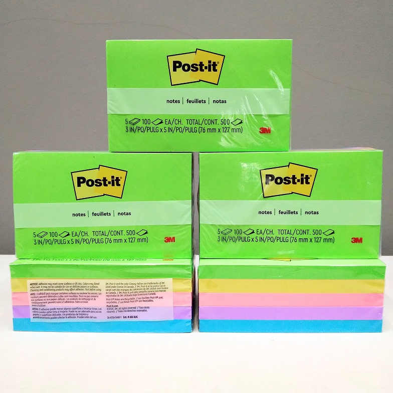 

Best Produk AMAR7 3M post it sticky note 6555UC 3inch x 5inch 5cols 1lembar B51 Dijual Murah