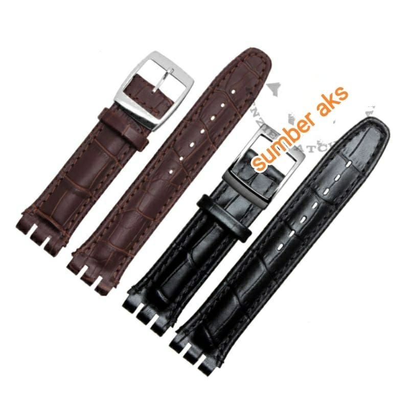 Strap Tali Jam Tangan Kulit Swatch Irony Chrono 19mm Tali Jam Swatch 19mm