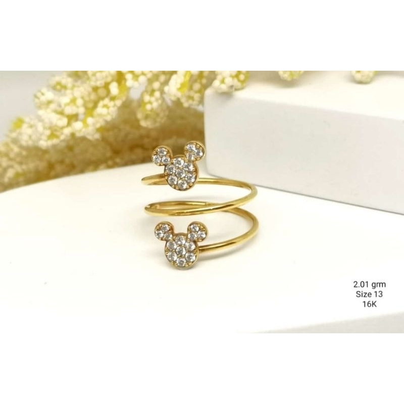 Cincin emas 70 mickey spiral