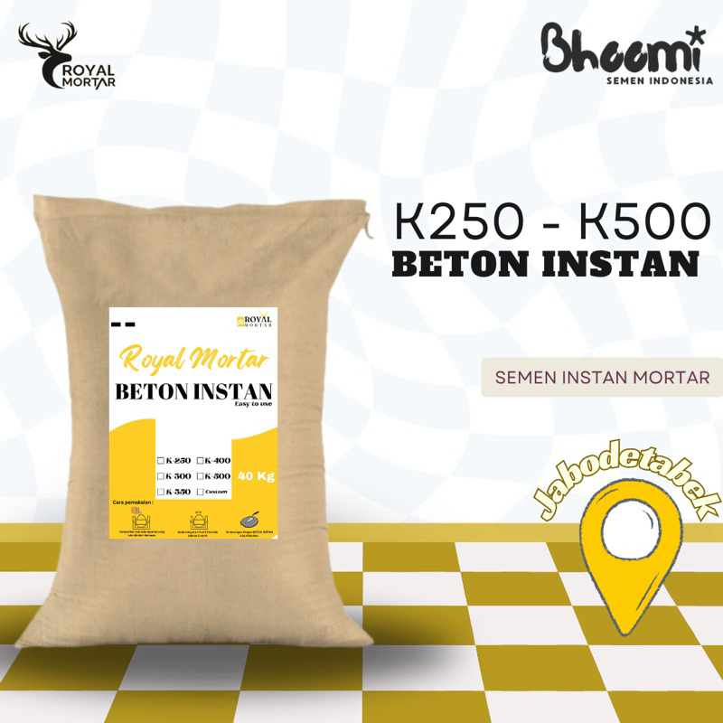 Semen Mortar | Beton Instan | K250-K500 Royal Mortar