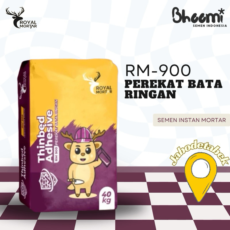 Semen Mortar | Perekat Bata Ringan/Thinbed | RM-900 Royal Mortar