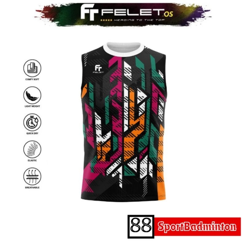 Felet SL 1504 Badminton Singlet T-shirt - Kaos Badminton Original Felet