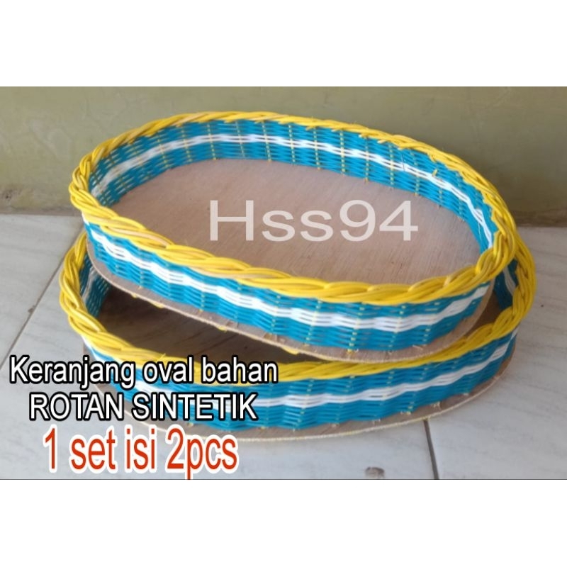 TERMURAH Keranjang oval rotan bahan ROTAN SINTETIK (ROTAN PLASTIK)
