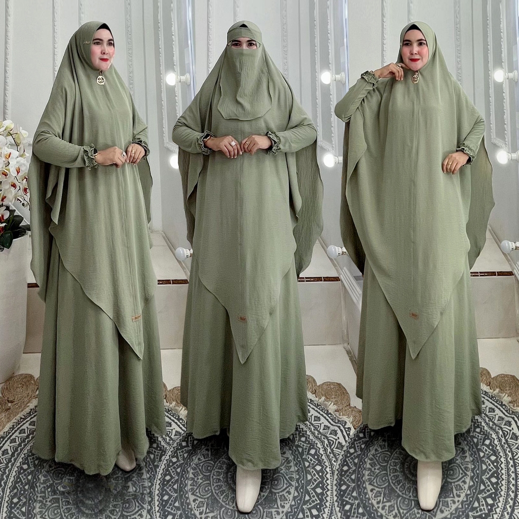 BISA COD Set Gamis Syari Kode ISMAYA Bahan Kringkel Premium By Ory AjeZas Collection