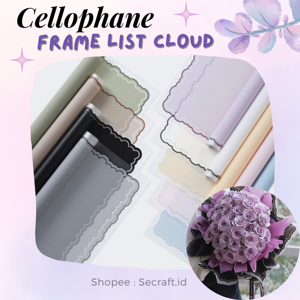 

Kertas Cellophane Varian List Cloud Awan Frame Transparan