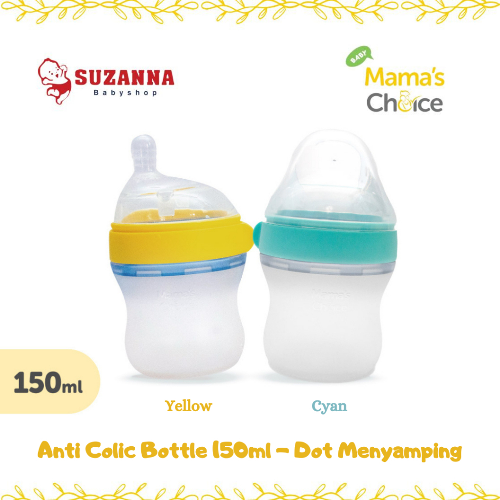 Mama's Choice Anti Colic Baby Bottle 150ml Dot Menyamping - Botol Susu Bayi