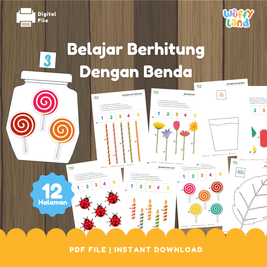 WUFFYLAND PDF Aneka Printable Worksheet Belajar Berhitung Pra Matematika untuk Anak Usia 2 3 4 Tahun