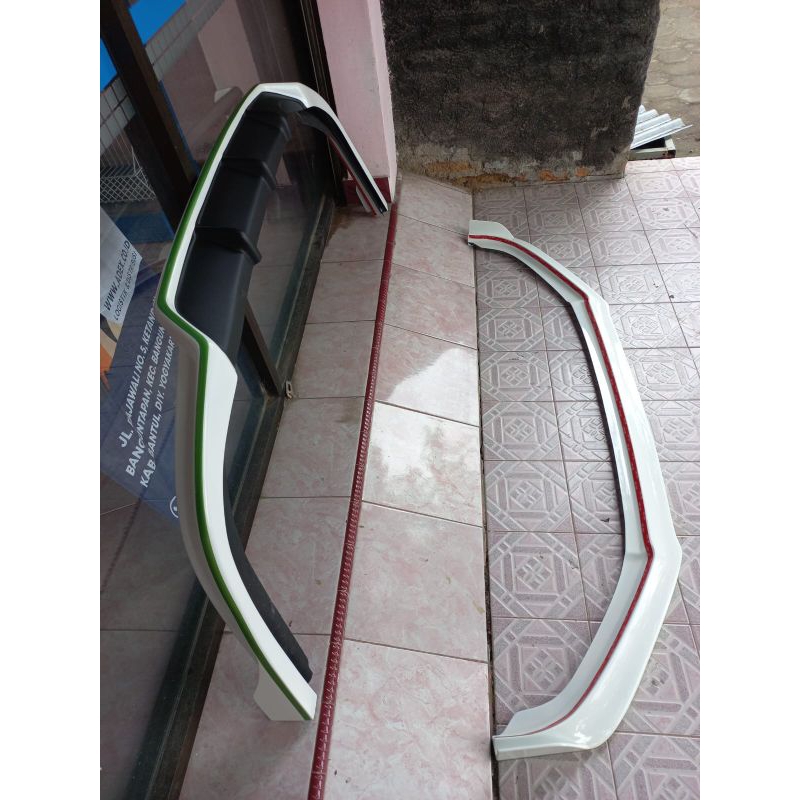 paket front lips dan difuser honda mobilio type e atau s warna putih hitam