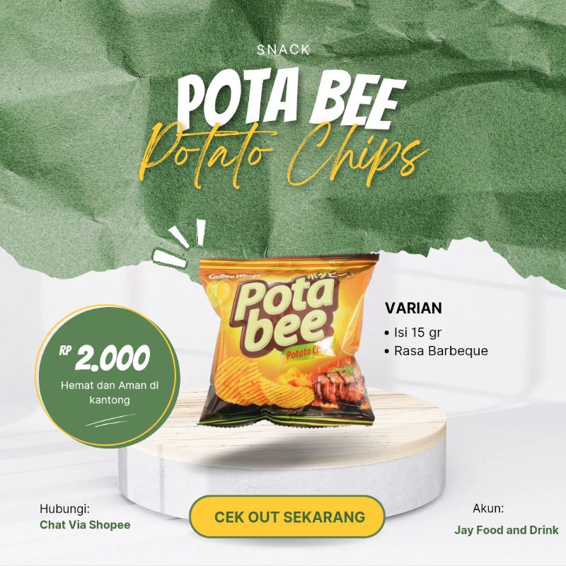 

Potabee Potato Chips isi 15gr All Varian