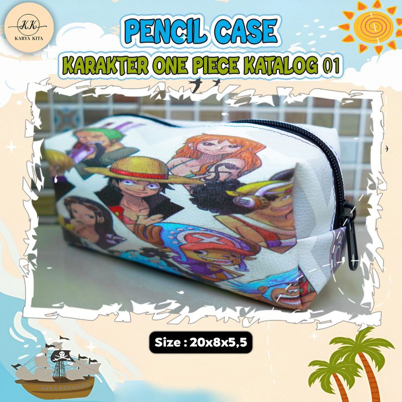 

Kotak Pensil Tahan Percikan, Tempat Pensil Motif Karakter One Piece Kode 01