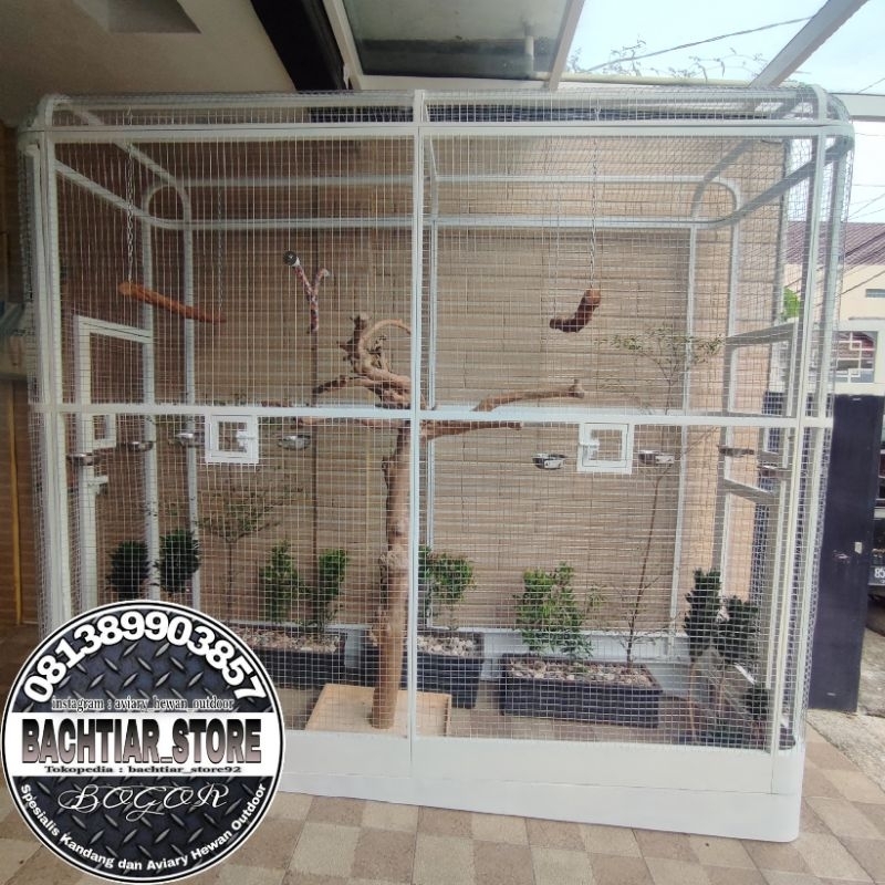 Tukang kandang aviary mini outdoor hewan burung