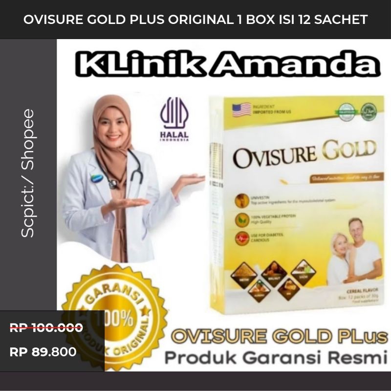 

Promo Ovisure Gold Milk Asli RESMI Susu ovisure gold Plus Kualitas Premium 1 box isi 12 Terlaris