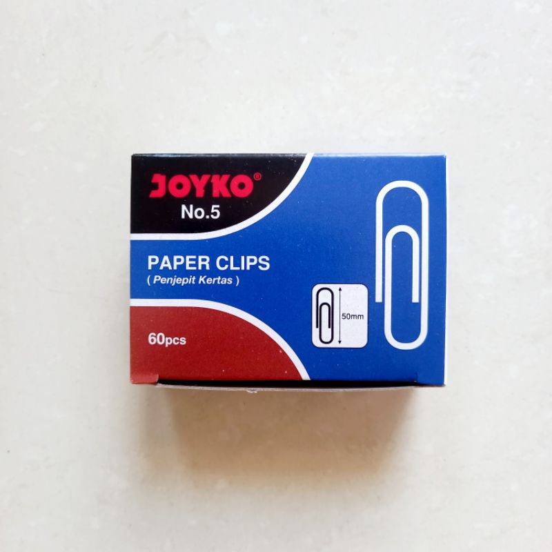 

[ PACK ISI 60 PCS MURAH ] Penjepit Klip Kertas Paper Clip Jumbo Joyko No. 5 ( Panjang 50 mm )
