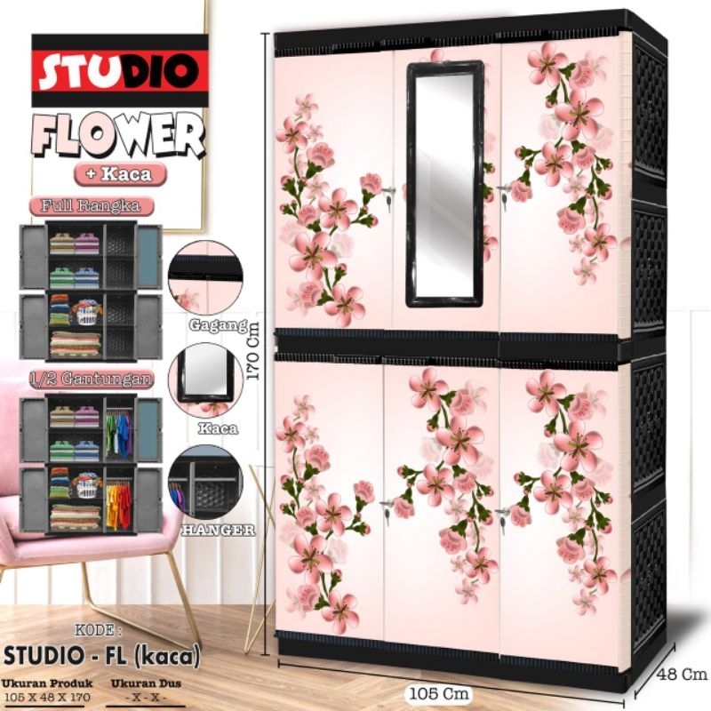 LEMARI PAKAIAN PLASTIK 3 PINTU