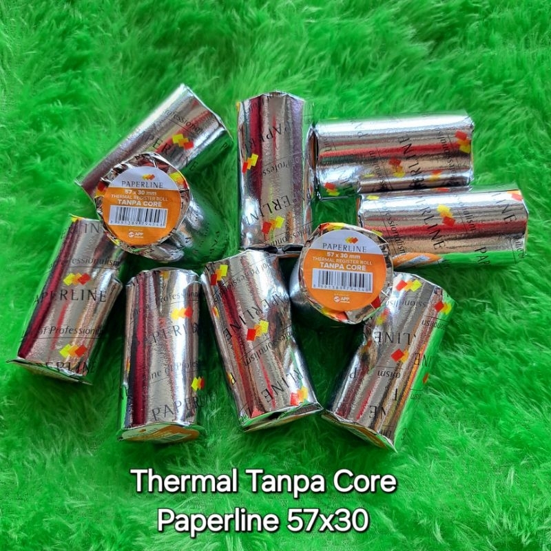 

10rol Kertas Thermal Tanpa Core Paperline 57x30