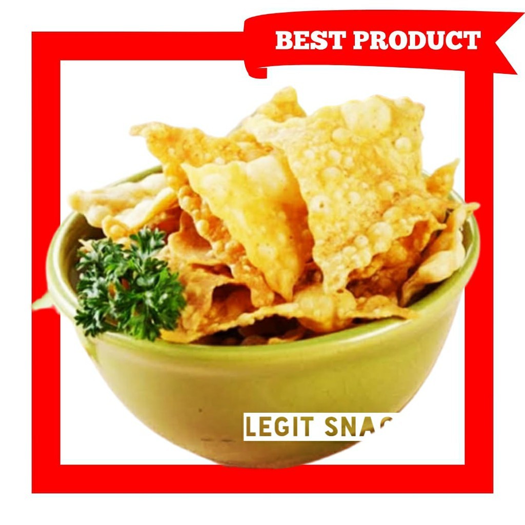 

bGF Keripik Pangsit Bawang 1 Kg / Kripik Kulit Pangsit Rasa Bawang