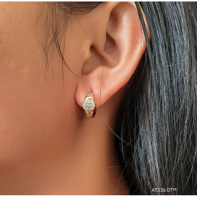Anting jepit gold anti karat AT236 DT