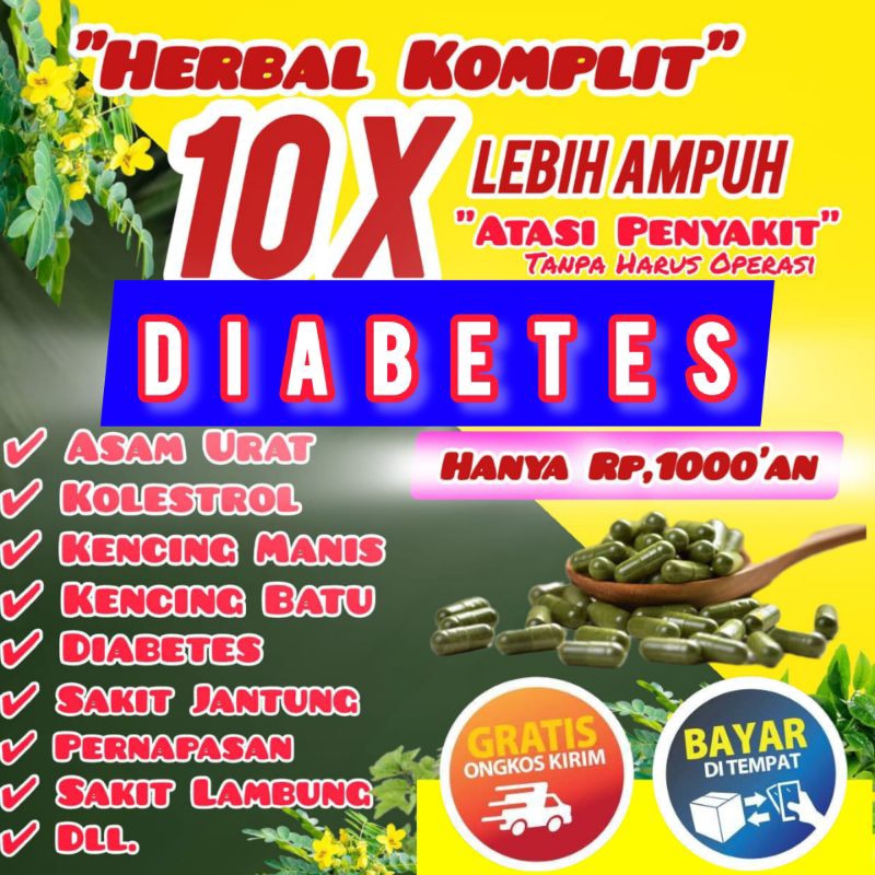 

Obat Diabetes Kencing Manis Gula Darah suplemen vitamin Daun Kelor Insulin Jati cina Glucoaktive Mganic metaviber herbal alami