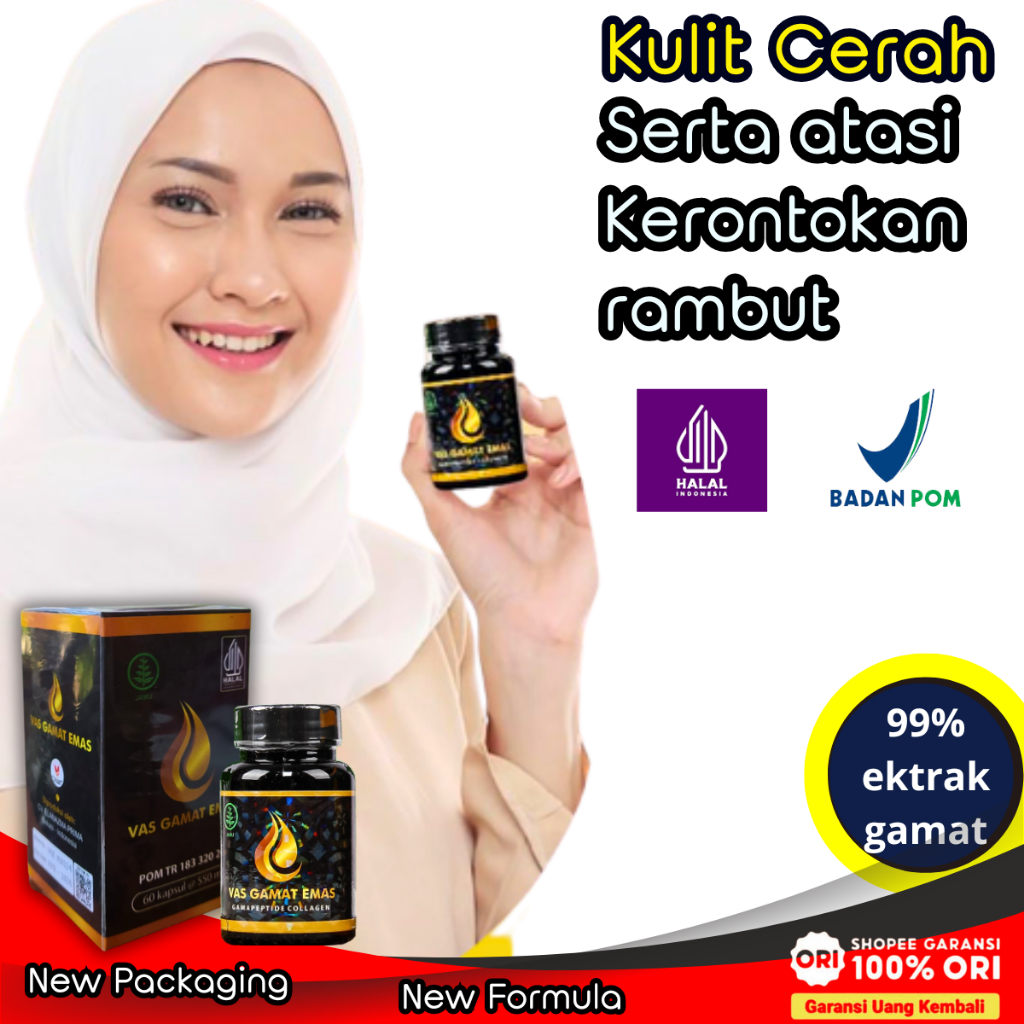 Vas Colagen Gamat Emas Asli Suplemen Kecantikan Vitamin Kulit Pemutih Badan