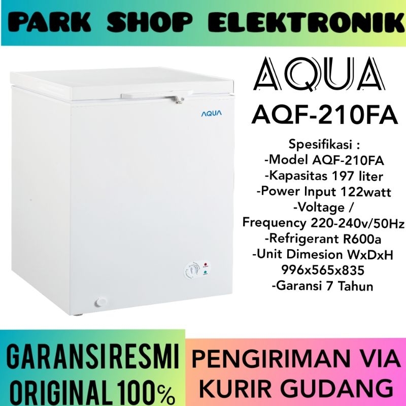 Kulkas freezer aqua AQF-210FA chest freezer aqua 198 liter / freezer box / kulkas box