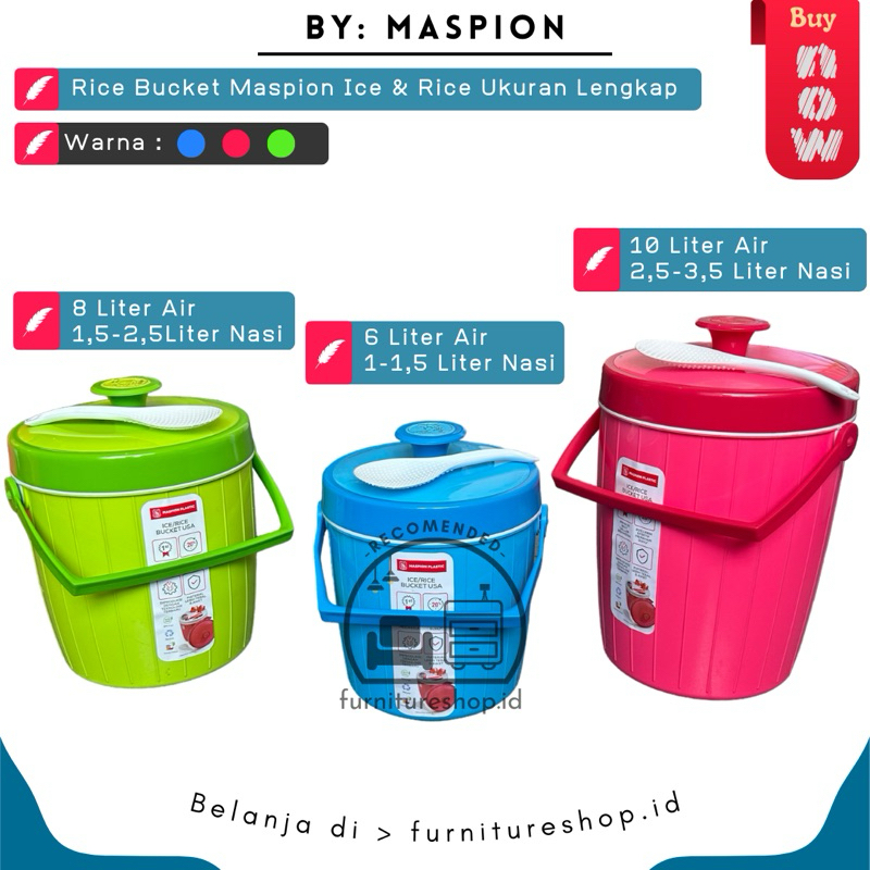 Maspion - Termos Nasi / Termos Es Ukuran 6,8,10,14,17,20,26,30,38 Liter - Rice Bucket