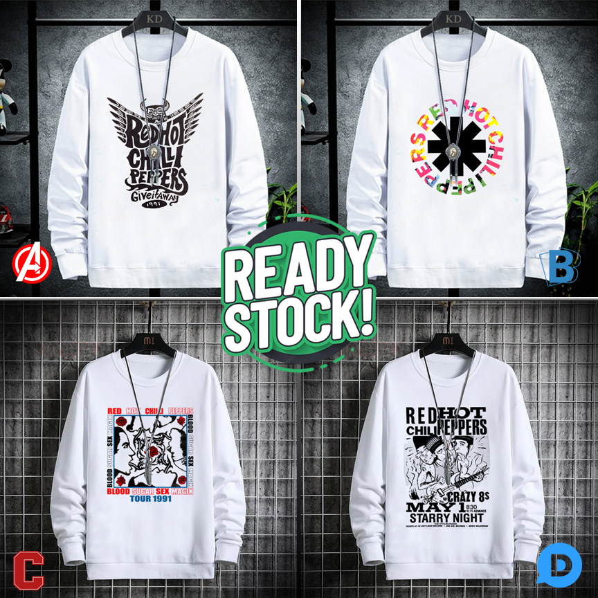 Sweater Red Hot Chili Peppers - RHCP BAND Crewneck Bahan Cotton Fleece | Size M L XL XXL | READY STO