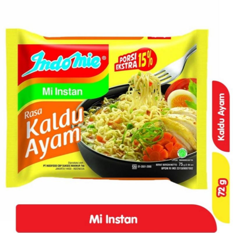 

Indomie mi instan kaldu ayam 72gr mie kuah