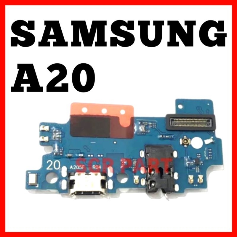 Flexible Konektor Charger Samsung A20 / A205F Original Ada Ic nya Board Charger Papan Cas Mic Hf + I