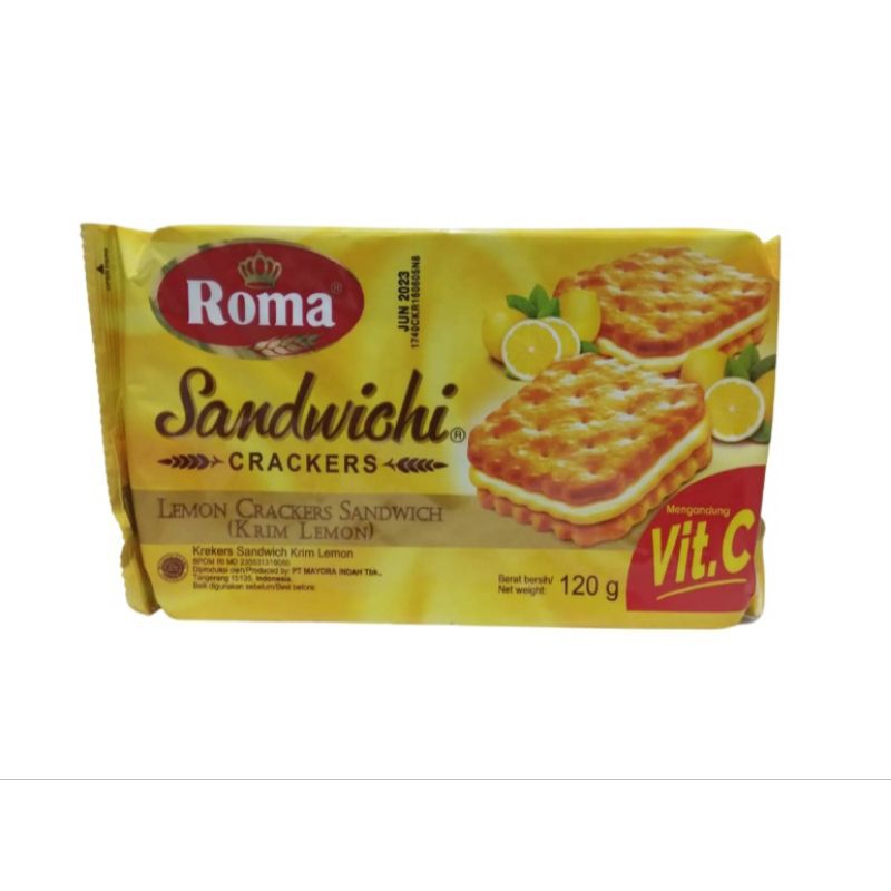 

Roma Biskuit sandwich crim crackers dengan krim lemon 120gr biscuit