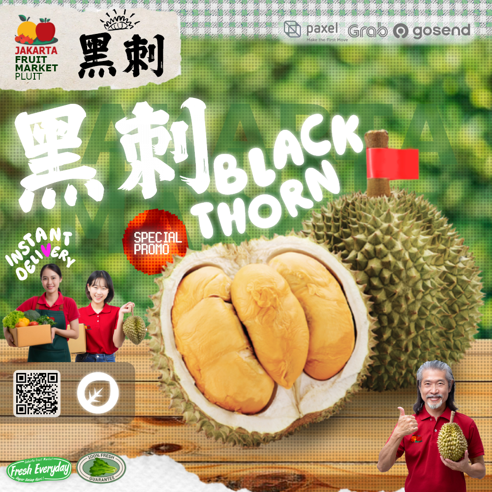 

DURIAN BLACK THORN 黑刺 asli malaysia whole fresh Utuh & pack buah segar