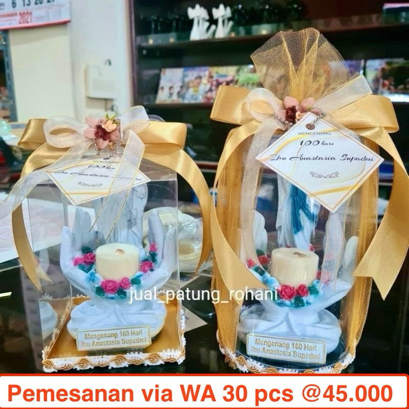 Souvenir Tempat Lilin Maria Tangan ( ADA HARGA GROSIR )