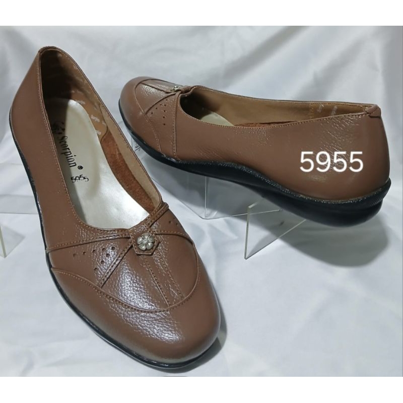 Scorpion 5955 Sepatu Kulit Pantofel Wanita Flat Shoes