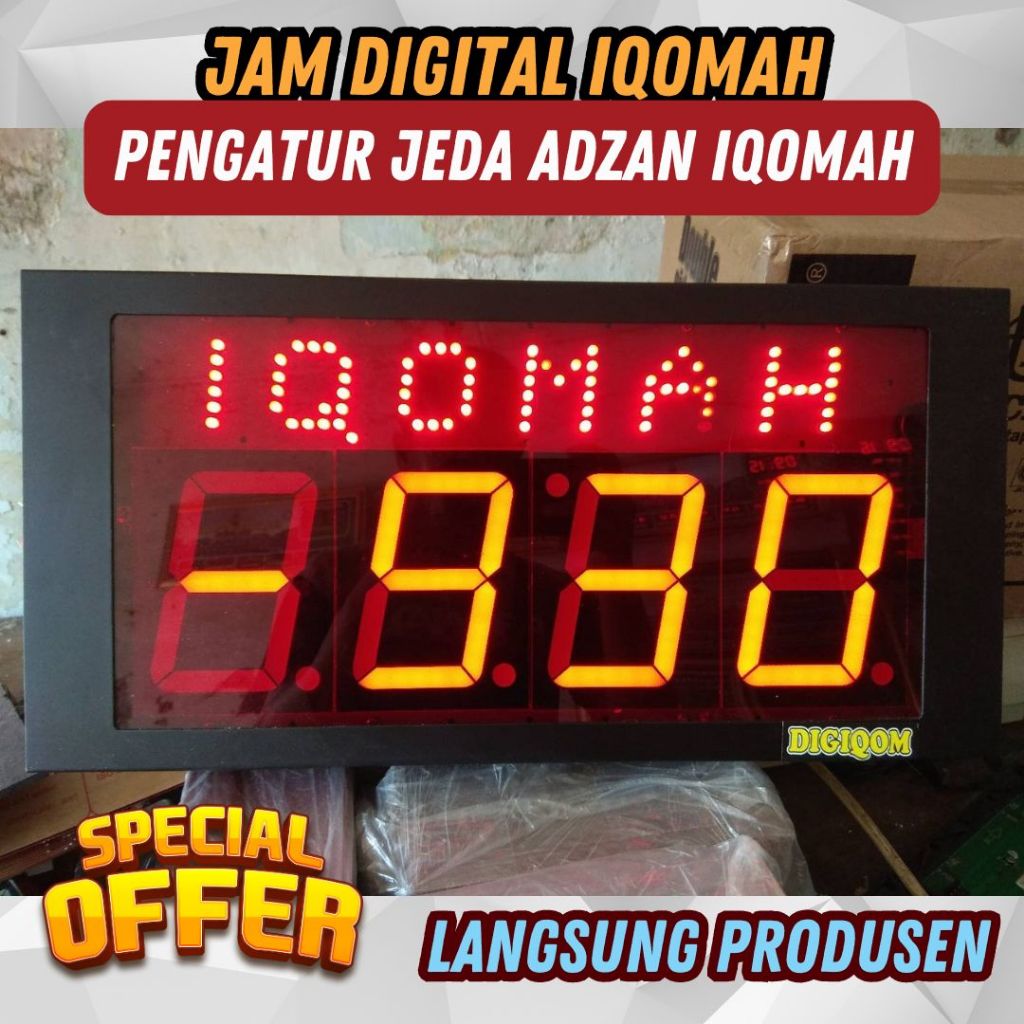 timer iqomah digital | jam iqomah digital led manual counter running text jam masjid