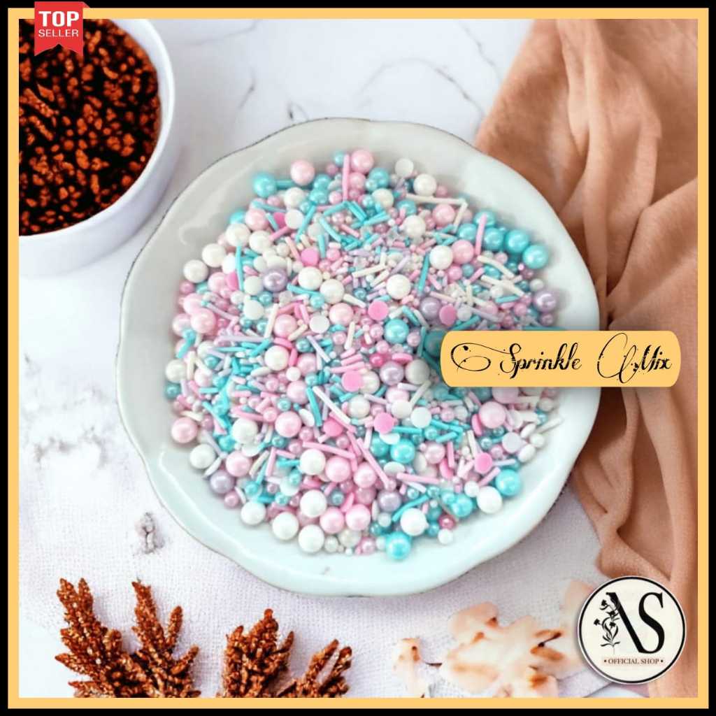 

Sprinkle Mutiara Springkle MIX Trimit Sprinkles Hiasan Kue Cake Tart Decoration Edible 10gr