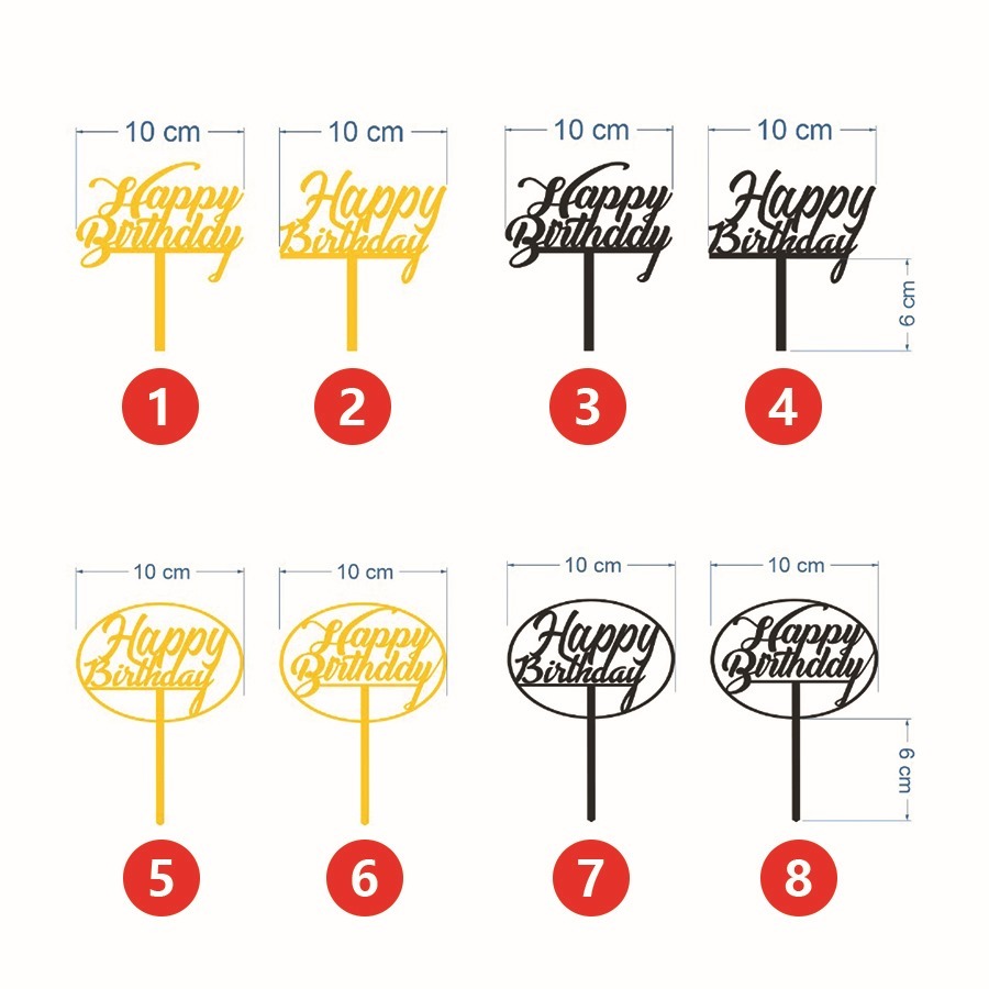 

AKRILIK CAKE TOPPER / ACRYLIC TOPPER HAPPY BIRTHDAY 2MM UNTUK HIASAN KUE ULTAH
