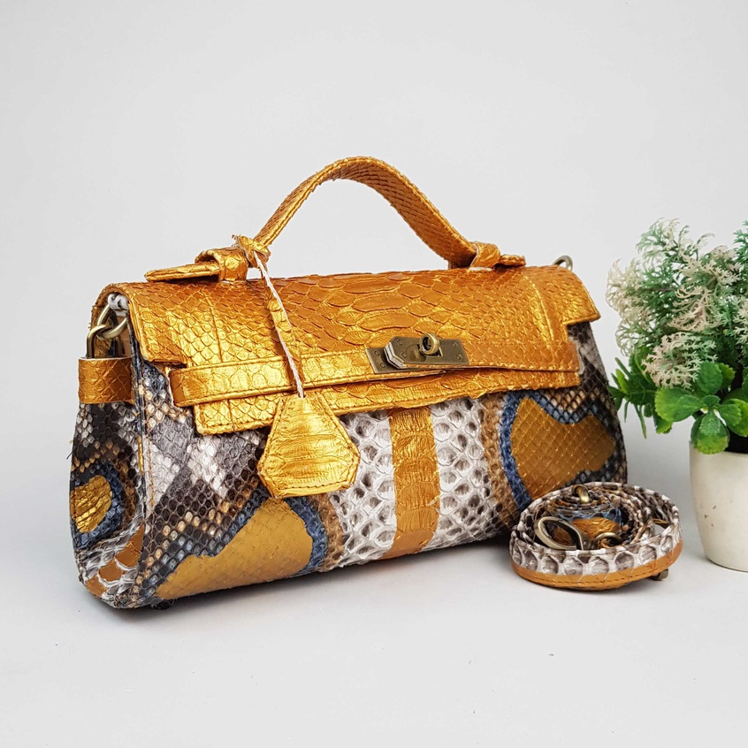 Tas Kulit Ular Asli Jineta Size 30 Handmade Asli Bali